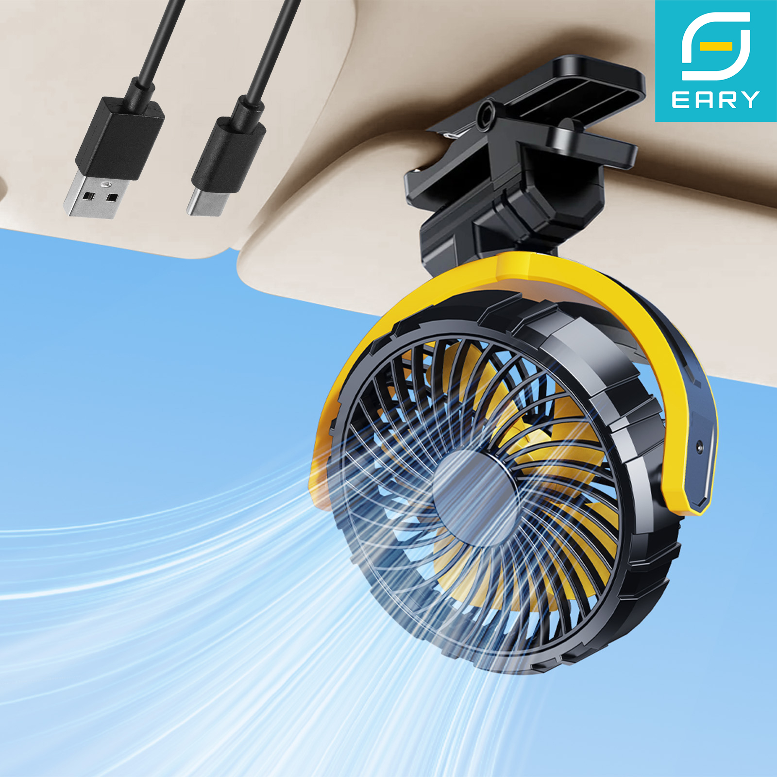 Eary Portable Car Clip on Fan  - Oscillating Fan Clip 리뷰 및 가격